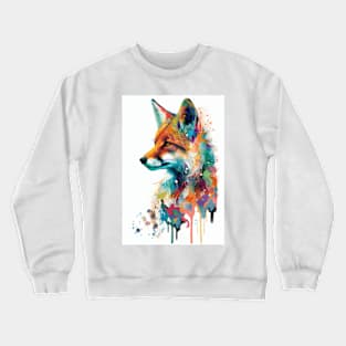 Colorful Fox: Adorable and Cute Wildlife Animals in Vibrant Colors Crewneck Sweatshirt